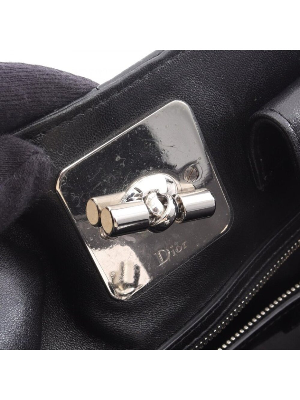 Dior Dio Tote Black Leather Granville Che - Picture 13 of 13